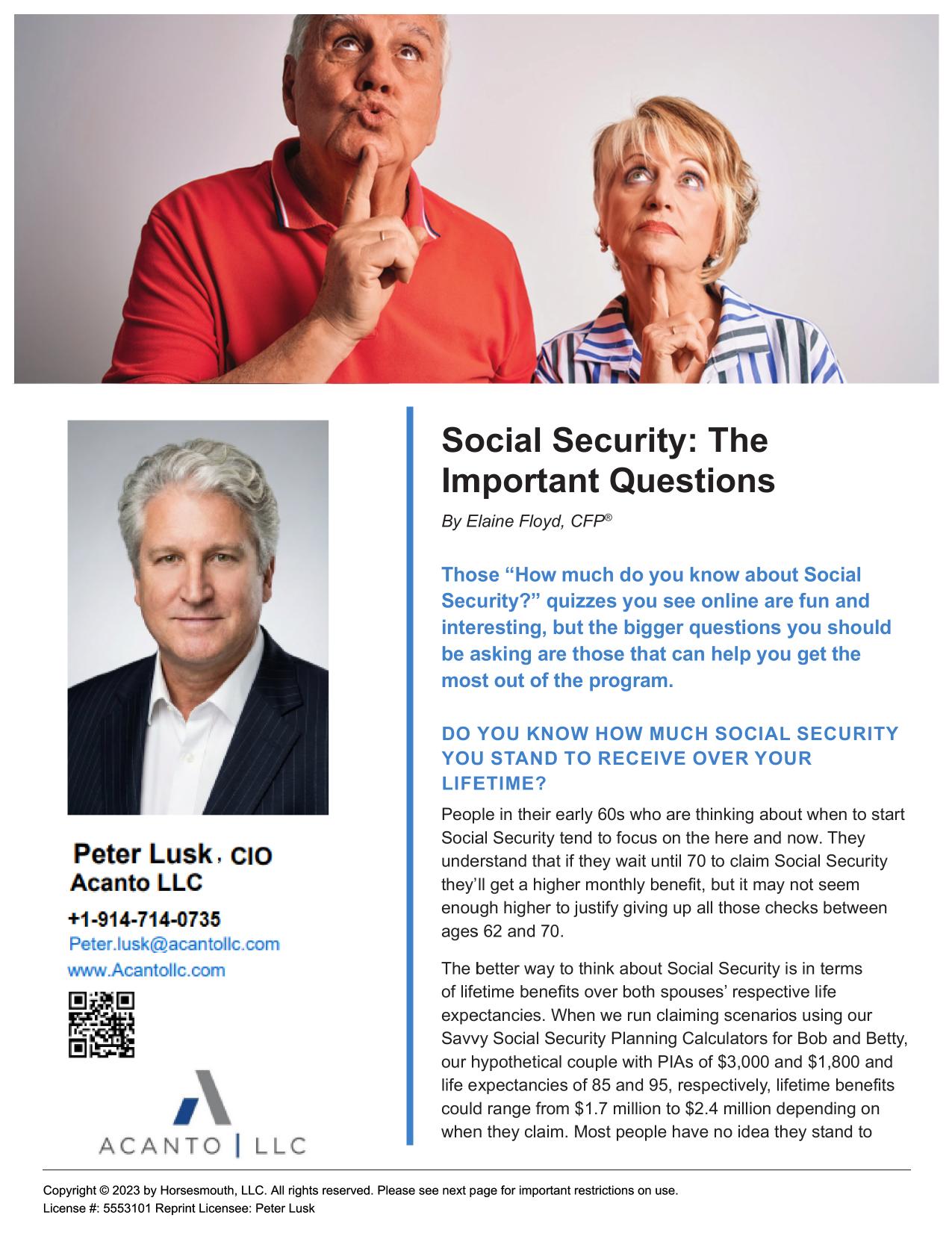 Understanding Social Security